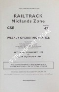 Book cover of Weekly Operating Notice containing Temporary Speed Restrictions, Engineering Arrangements, Signalling & Permanent Way Alterations, General Instructions and Notices, 10 to 16 January 1998 by Railtrack Midlands